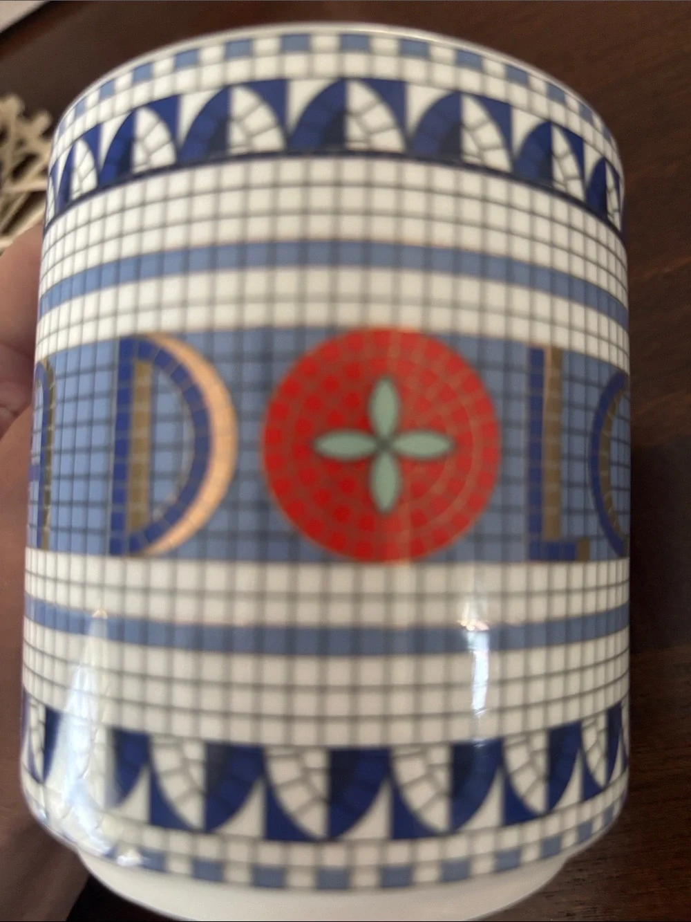 Anthropologie Dolce Vita Bistro mug with 24k gold accents